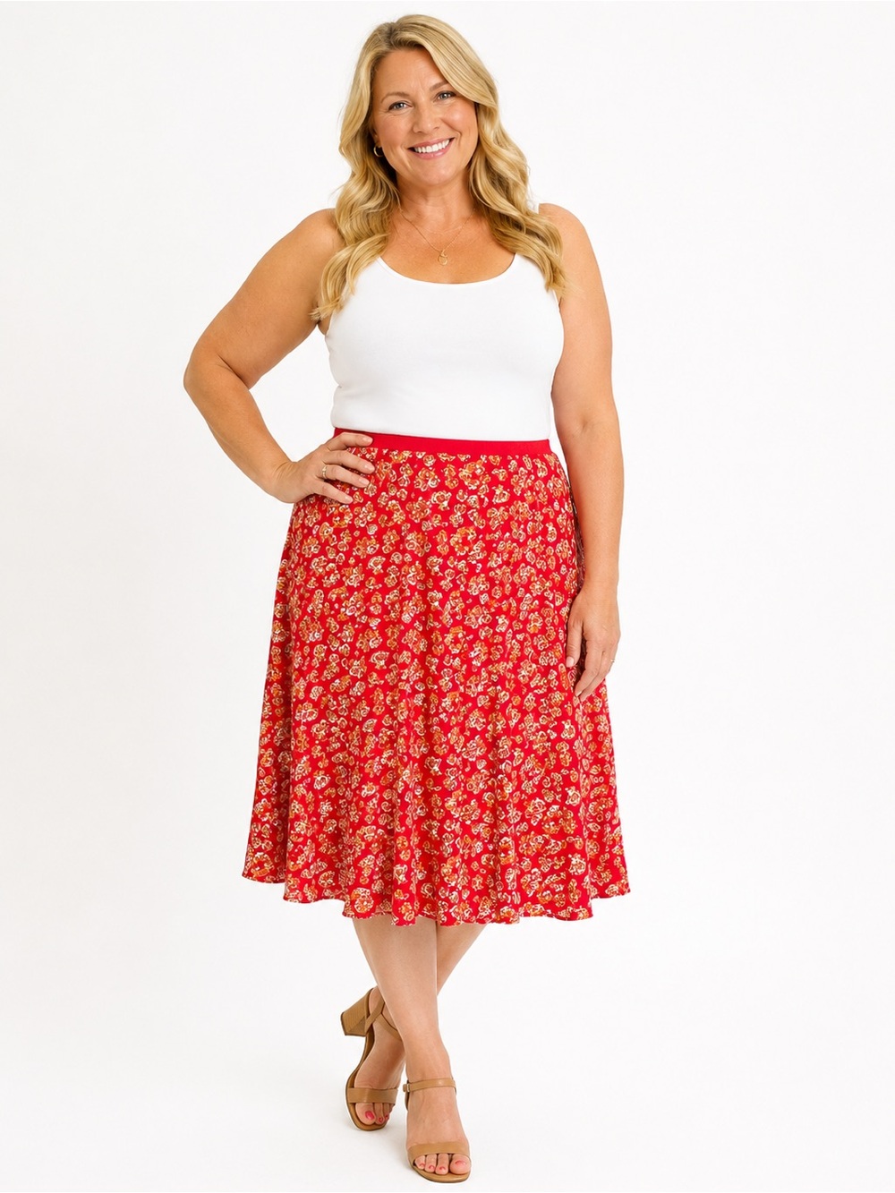 Old Navy floral midi boho casual skirt, Size 20